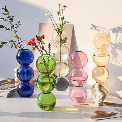Stacked Bubble Glass Vas
